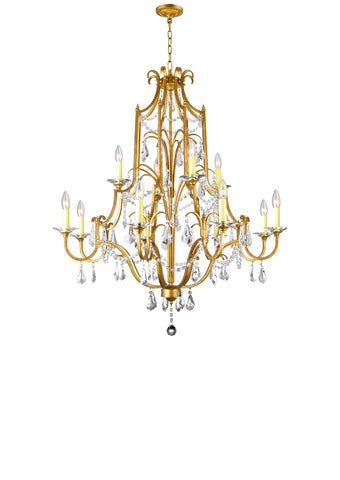 9836P37-12-125 Electra 12 Light Up Chandelier With Oxidized Bronze Finish