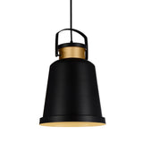 9845P10-101 Elisa 1 Light Down Pendant With Black Finish