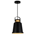 9845P10-101 Elisa 1 Light Down Pendant With Black Finish