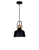 9845P9-101 Elisa 1 Light Down Pendant With Black Finish