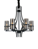 9858P27-6-101 Vanna 6 Light Up Chandelier With Black Finish