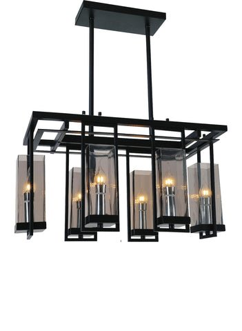 9858P27-6-RC-101 Vanna 6 Light Up Chandelier With Black Finish