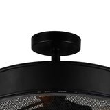 9904C16-3-101 Tigris 3 Light Drum Shade Flush Mount With Black Finish