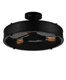 9904C16-3-101 Tigris 3 Light Drum Shade Flush Mount With Black Finish