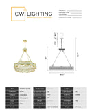 9906P31-8-208 Nova 8 Light Chandelier With Champagne Finish