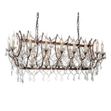 9910P58-24-199 Phraya 24 Light Up Chandelier With Light Brown Finish