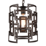 9913P10-1-205 Litani 1 Light Down Chandelier With Brown Finish