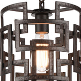 9913P10-1-205 Litani 1 Light Down Chandelier With Brown Finish