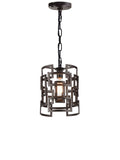 9913P10-1-205 Litani 1 Light Down Chandelier With Brown Finish