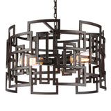 9913P19-3-205 Litani 3 Light Down Chandelier With Brown Finish