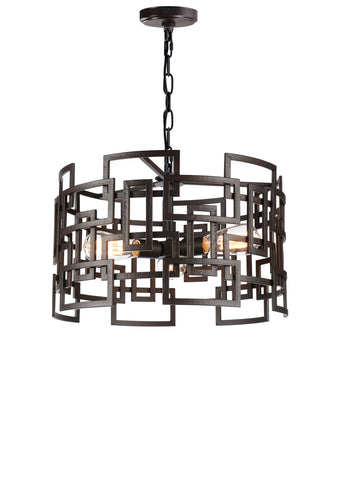 9913P19-3-205 Litani 3 Light Down Chandelier With Brown Finish