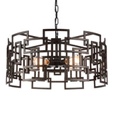 9913P25-4-205 Litani 4 Light Down Chandelier With Brown Finish