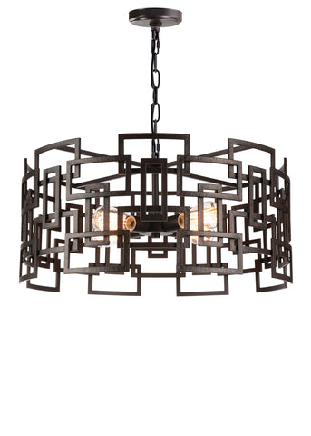 9913P25-4-205 Litani 4 Light Down Chandelier With Brown Finish