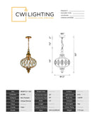 9935P12-1-182 Altair 1 Light Chandelier With Antique Bronze Finish