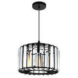 9942P10-1-101-C Alethia 1 Light Drum Shade Pendant With Black Finish