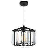 9942P10-1-101-C Alethia 1 Light Drum Shade Pendant With Black Finish