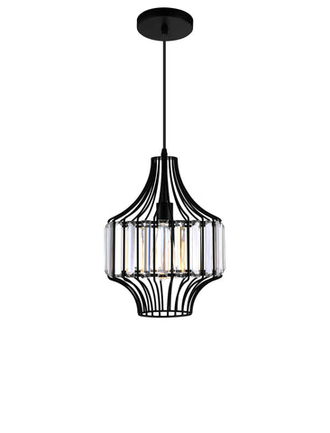 9942P10-1-101-D Alethia 1 Light Down Pendant With Black Finish