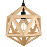 9945P13-1-101 Lante 1 Light Pendant With Black & Wood Finish