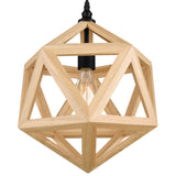 9945P13-1-101 Lante 1 Light Pendant With Black & Wood Finish