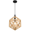 9945P13-1-101 Lante 1 Light Pendant With Black & Wood Finish