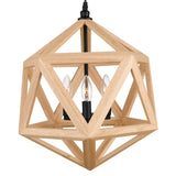 9945P17-3-101 Lante 3 Light Pendant With Black & Wood Finish