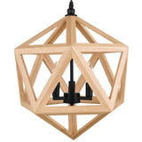 9945P17-3-101 Lante 3 Light Pendant With Black & Wood Finish