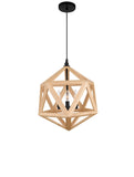 9945P17-3-101 Lante 3 Light Pendant With Black & Wood Finish