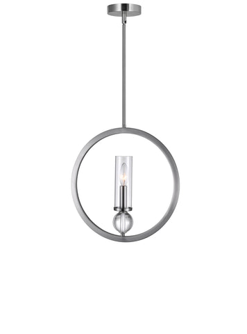 9951P15-1-606 Elton 1 Light Pendant With Satin Nickel Finish