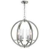 9951P19-6-606 Elton 6 Light Chandelier With Satin Nickel Finish