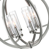 9951P19-6-606 Elton 6 Light Chandelier With Satin Nickel Finish