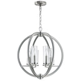 9951P19-6-606 Elton 6 Light Chandelier With Satin Nickel Finish