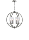 9951P19-6-606 Elton 6 Light Chandelier With Satin Nickel Finish