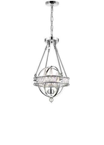 9957P12-3-601 Arkansas 3 Light Mini Chandelier With Chrome Finish