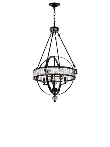 9957P20-4-101 Arkansas 4 Light Chandelier With Black Finish