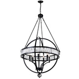 9957P30-6-101 Arkansas 6 Light Chandelier With Black Finish