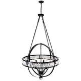 9957P30-6-101 Arkansas 6 Light Chandelier With Black Finish