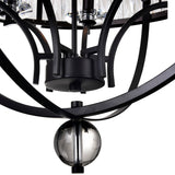 9957P30-6-101 Arkansas 6 Light Chandelier With Black Finish