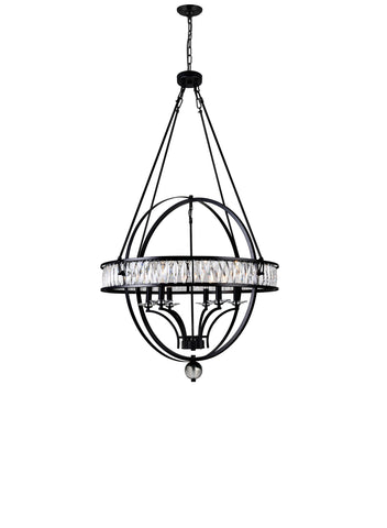 9957P30-6-101 Arkansas 6 Light Chandelier With Black Finish