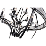 9957P42-12-101 Arkansas 12 Light Chandelier With Black Finish