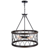 9966P23-5-242-A Amazon 5 Light Drum Shade Chandelier With Gun Metal Finish