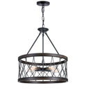 9966P23-5-242-A Amazon 5 Light Drum Shade Chandelier With Gun Metal Finish