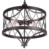 9966P23-5-242-B Amazon 5 Light Drum Shade Chandelier With Gun Metal Finish