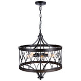 9966P23-5-242-B Amazon 5 Light Drum Shade Chandelier With Gun Metal Finish