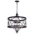 9966P23-5-242-B Amazon 5 Light Drum Shade Chandelier With Gun Metal Finish