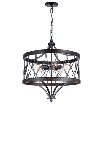 9966P23-5-242-B Amazon 5 Light Drum Shade Chandelier With Gun Metal Finish