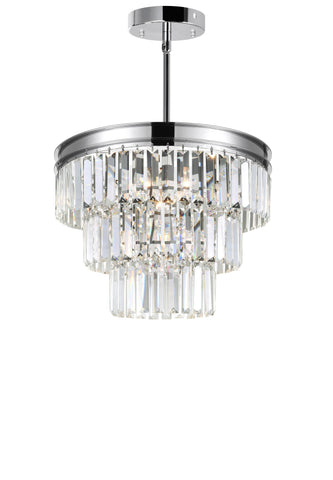 9969P18-5-601 Weiss 5 Light Down Chandelier With Chrome Finish