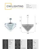 9969P30-15-601 Weiss 15 Light Down Chandelier With Chrome Finish