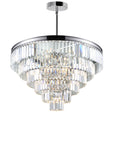 9969P30-15-601 Weiss 15 Light Down Chandelier With Chrome Finish