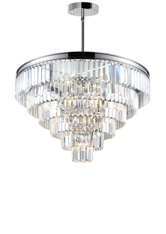 9969P30-15-601 Weiss 15 Light Down Chandelier With Chrome Finish