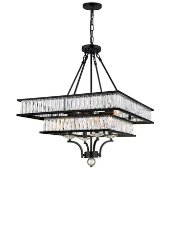 9972P23-8-101 Shalia 8 Light Chandelier With Black Finish